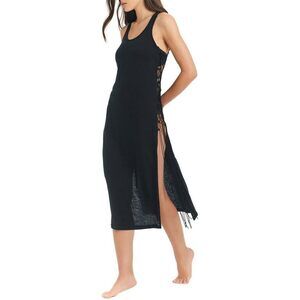 Red Carter Womens Black Coverup Slub Dress Coverup XL